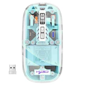 3 Modes Wireless Bluetooth Transparent Mouse 2.4G USB 2400DPI Adjustable Mice - Picture 1 of 31