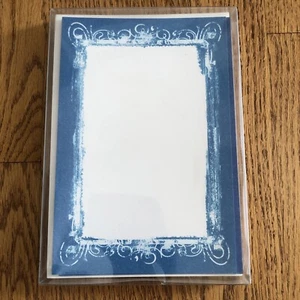 Inscribe, Inc 8 DIY Card Printable Invitations Blue White Frame - Picture 1 of 4