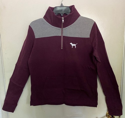 UNDERCOVER Felpa con cappuccio Victoria's Secret ROSA 1 4 zip marrone taglia XS X Small