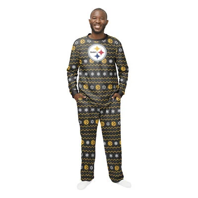 Conjunto de pijama feo con logotipo del equipo principal de los Pittsburgh Steelers de la NFL de FOCO para hombre Foto 1 de 2
