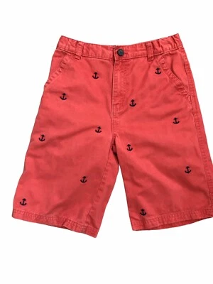12 Pantalones Cortos Gymboree Coral Frente Plano Bordado Ancla Foto 1 de 3