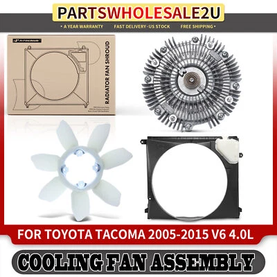 Conjunto de ventilador de refrigeración delantero 3 piezas para Toyota Tacoma 2005 2006 2007 2008-2015 4,0 L Foto 1 de 4