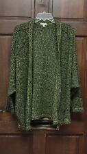 Kori America Green & Black Open Front Long Sleeve Cardigan Sweater Size M