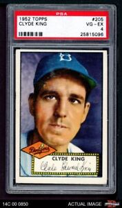 1952 Topps #205 Clyde King Dodgers PSA 4 - VG/EX 14C 00 0850
