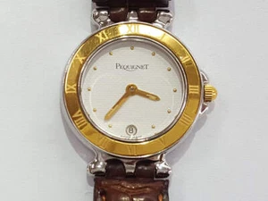 PEQUIGNET White Dial Brown Leather Band Quartz Ladies Used Watch - Picture 1 of 3