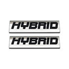 2x Chrome Black HYBRID Logo Letter Emblem Sport Fender Trunk Metal Badge Sticker