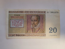 1956 Belgium 20 Francs Roland de Lassus Bank Note