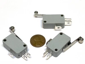 3 Pieces Gray roller long lever open N/C N/O normally Micro Limit Switch A3 - Picture 1 of 4