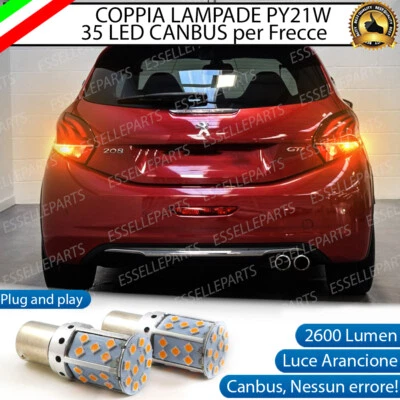 COPPIA LAMPADE PY21W BAU15S CANBUS 35 LED PEUGEOT 208 FRECCE POSTERIORI - Immagine 1 di 4
