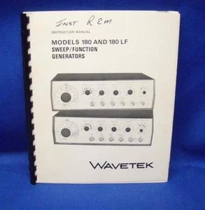 Wavetek Models 180 180 180LF Instr. Manual con esquemas - Imagen 1 de 1
