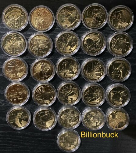 2022 $1 One Dollar Great Aussie Coin Hunt 3 - 26 UNC A - Z coins in Coin Capsule