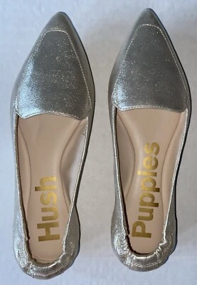 Size 7M-Hush puppies Hazel pointe women’s loafers gold metallic - Image 1 of 4