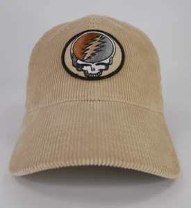Cappello Grateful Dead Strapback in velluto a coste marrone marrone panna cucito Deadhead SYF Cap - Foto 1 di 14