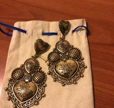 Orecchini MERCANTIA metallo dorato, nuovi con dustbag, grandi e stile boho chic - Immagine 1 di 3