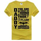 Mens Daddy Favourite Superhero Printed T-Shirt Top Boys Crew Neck Shirt
