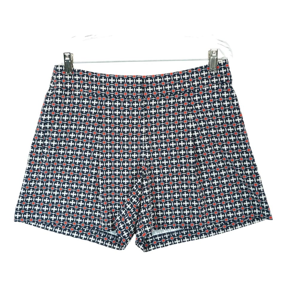 Pantalones Cortos Ann Taylor Azul Rojo Blanco Geométrico Tribal Abstracto Floral Talla 4 Foto 1 de 4