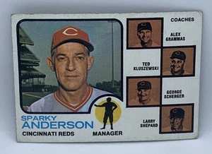 1973 Topps Baseball Sparky Anderson Reds #296 HOF Manager Midgrade See pics - Picture 1 of 2