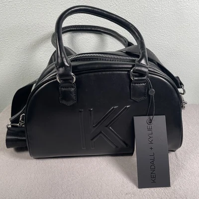 Kendall + Kylie Mini Duffel Bag Womens Black Top Handle Crossbody Purse New Tag - Image 1 of 4