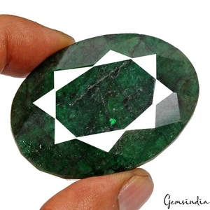 300 Ct Natural Green Emerald Oval Faceted Earth Mined Loose Gemstone From Brazil - Picture 1 of 9