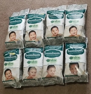 Lote de pañales desechables de lujo para el cuidado de la piel del bebé bumbum - talla 3 (5 quilates) 4 (2) 5 (1) / 48 quilates Foto 1 de 4