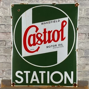 CASTROL Enamel Sign 19.7x15.7" (50x40cm) Rare Collector Vintage Gas Station Sign - Picture 1 of 17