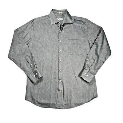 Camisa Peter Millar Corona Polar Abotonada Para Hombres Grande Algodón Mezcla Cachemira Gris Foto 1 de 4