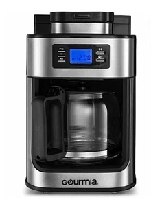 Gourmia 12-Cup Grind & Brew Coffee Maker with Integrated Grinder Black, New - Picture 1 of 5