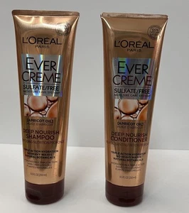 L'Oreal Ever Creme Apricot Oil Deep Nourish Shampoo & Conditioner 8.5 oz RARE - Picture 1 of 2