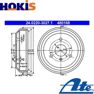2x BRAKE DRUM 24.0220-3027.1 FOR SMART FORTWO/Cabrio ROADSTER CABRIO 0.6L 3cyl - Picture 1 of 9