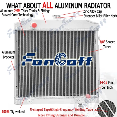 2-ROW Radiator For Mercedes Benz S-Class W108/W109 SEL 280 SE 2.8L l6 1968-1972 - Image 1 of 4