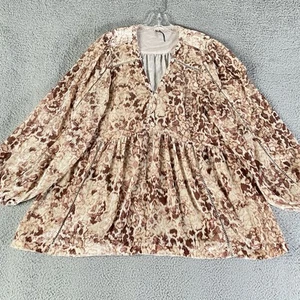 Anthropologie Mini Abito Donna Grande Marrone Velluto Foresta Fata Capricciosa Costa - Foto 1 di 10