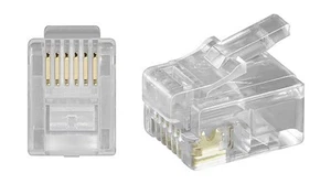 Westernstecker für Flachkabel; TEL MODU RJ12 6P6C FLAT PLUG - Afbeelding 1 van 1