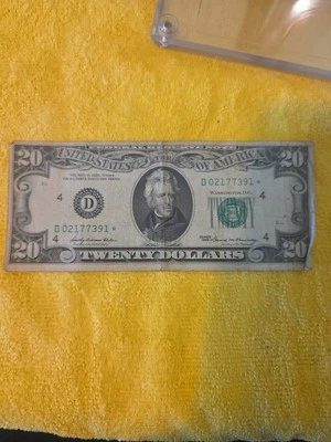 1969 $20 Twenty Dollar Star Note Bill #D02177391* - Image 1 of 4