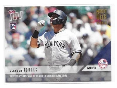 2018 Topps Now Gleyber Torres RC Moment of the Week Winner 金牌 - 打印运行 859 — 第 1/2 张图片