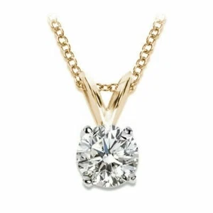 2.00CT Brillante Corte Solitario D/VVS1 Imitación 14K Oro Amarillo Collar Baño - Imagen 1 de 9
