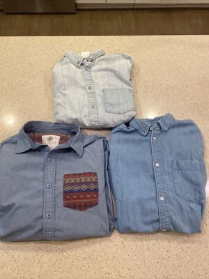 Lote de 3 camisas cambray para hombre ajustadas manga larga Foto 1 de 4