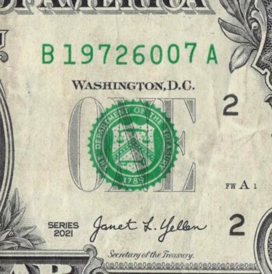 1972/ 6/7 1$ Bill Birthday/Anniv/Tomb 2021 Fancy Serial Number New York A Run - Image 1 of 4