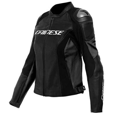 Chaqueta de Motocicleta Dainese Racing 4 Dama de Cuero Perforado - Negra Foto 1 de 2