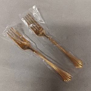 Reed & Barton Gold Rosewell Dinner Forks 2 New in Pkg 7.5" Rogers - Picture 1 of 6