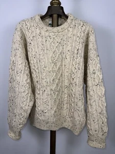 Aran Crafts Maglione Maglia Cavo Uomo S Crema Irlanda Pescatore 100% Lana - Foto 1 di 11