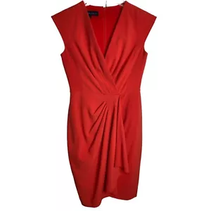 Anne Klein Womens Burnt Orange Faux Wrap Sleeveless Dress Size 2 - Picture 1 of 9