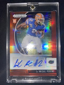 La'MICAL PERINE signed RC Silver/red Prizm 2020 Panini Prizm Draft Picks GATORS