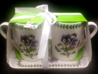 New Botanical Garden  Spring Pansy Mug&Tray Set By Portmarion Cottage/FairyCore  - Image 1 of 4