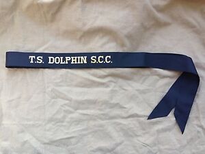 Original British Royal Naval TS Dolphin Sea Cadets Cap Tally - Genuine Issue