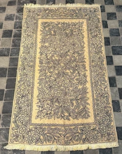 3x5 ft Vintage French Handmade Needle Point Aubusson Rug Bedroom Floor Wool Rug - Picture 1 of 12