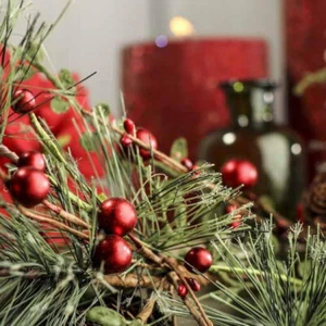 52" Artificial Pine, Red Berry and Pine Cone Garland for Indoor Holiday Decor - Picture 1 of 4