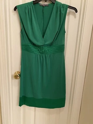 Hale Bob Sleeveless Dress Emerald Green Med Cowl Neck Career Party Holidays - Image 1 of 4