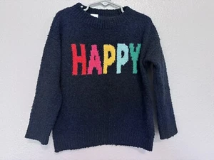 Gap Kids Girls Crewneck HAPPY Colorful Sweater Jumper XS (4-5 Years) - Picture 1 of 8