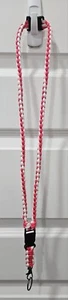 Paracord 550 Cord. Neck Lanyard. ID strap. key chain. White And Pink - Picture 1 of 3