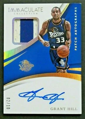 2017-18 Panini Immaculate Col. Auto Game Worn Patch Grant Hill #PA-GHL 02/10 - Image 1 of 4